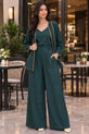 Textured Forest Green Modern Kimono Co-ord -RW22
