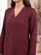 MAHREEN – Deep Berry Self-Stripe Cotton 2-Piece Co-Ord Set-RW53