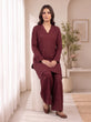 MAHREEN – Deep Berry Self-Stripe Cotton 2-Piece Co-Ord Set-RW53