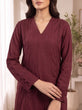 MAHREEN – Deep Berry Self-Stripe Cotton 2-Piece Co-Ord Set-RW53