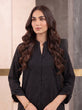 RAYNA – Jet Black Self-Stripe Cotton 2-Piece Co-Ord Set-RW54