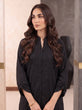 RAYNA – Jet Black Self-Stripe Cotton 2-Piece Co-Ord Set-RW54