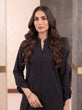 RAYNA – Jet Black Self-Stripe Cotton 2-Piece Co-Ord Set-RW54