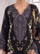 Black Embroidered Linen Straight Suit with Printed Dupatta - GU774