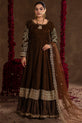 chocolate-brown Pakistani Designer Dress