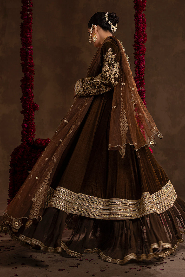 chocolate-brown Pakistani Eid Dress