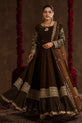 chocolate-brown Pakistani Wedding dress