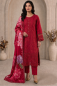 crimson red readymade cotton suit