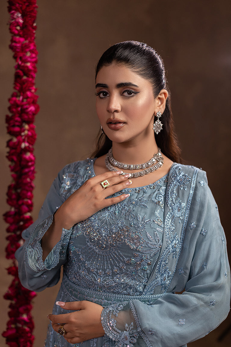 embroidered chiffon maxi dress