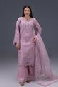 lavender organza readymade suit