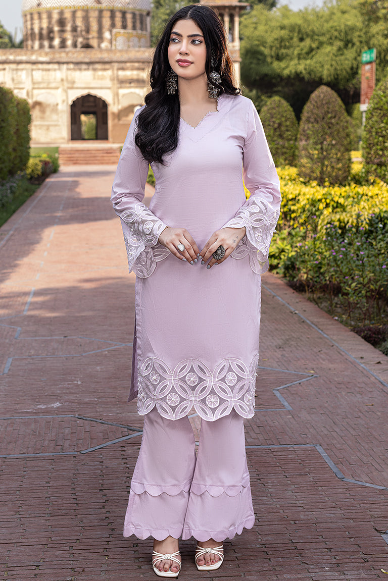 lilac Pakistani Casual Dress