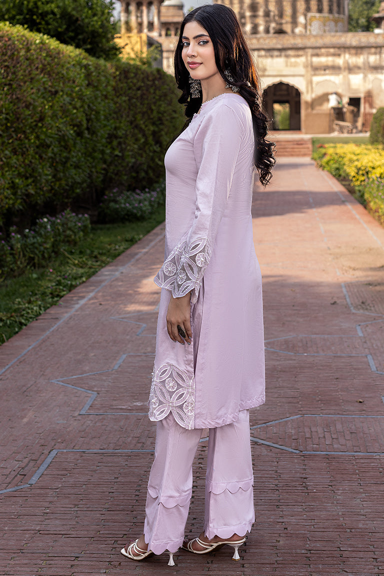 lilac Pakistani Winter Dress