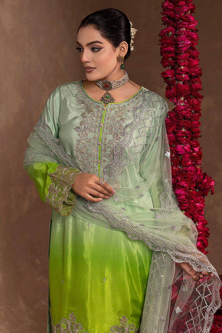 mint and lime silk suit