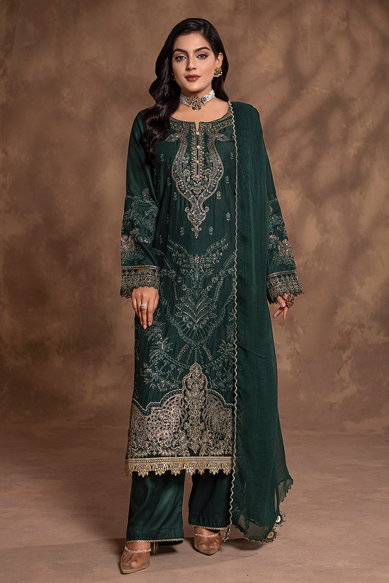 olive-green chiffon dres