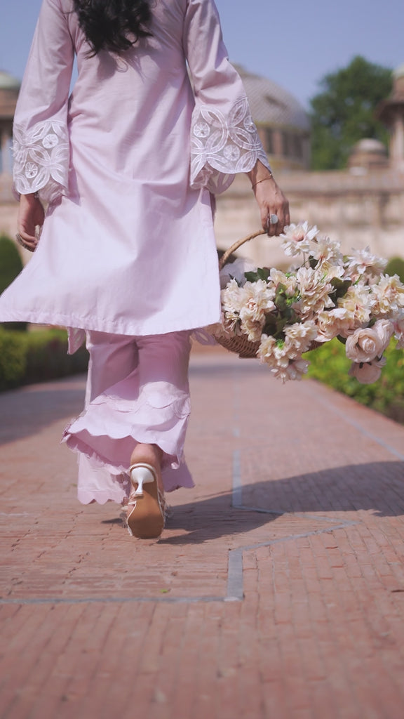 lilac cotton suit for women