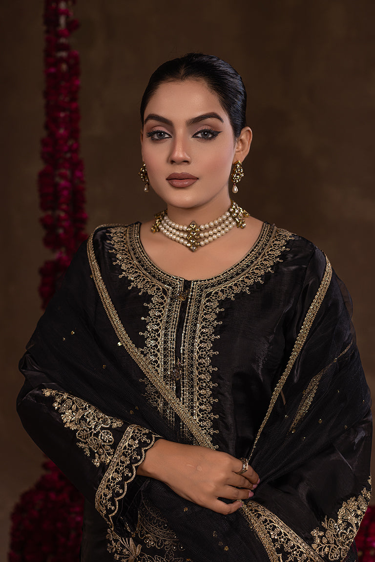 shisha silk embroidered suit