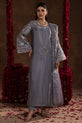 silver gray silk Pakistani Eid Dress