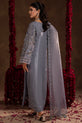 silver gray silk Pakistani Winter Dress