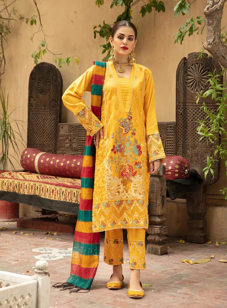 Readymade Organza Embroidered Suit-BS05 - Rang Jah