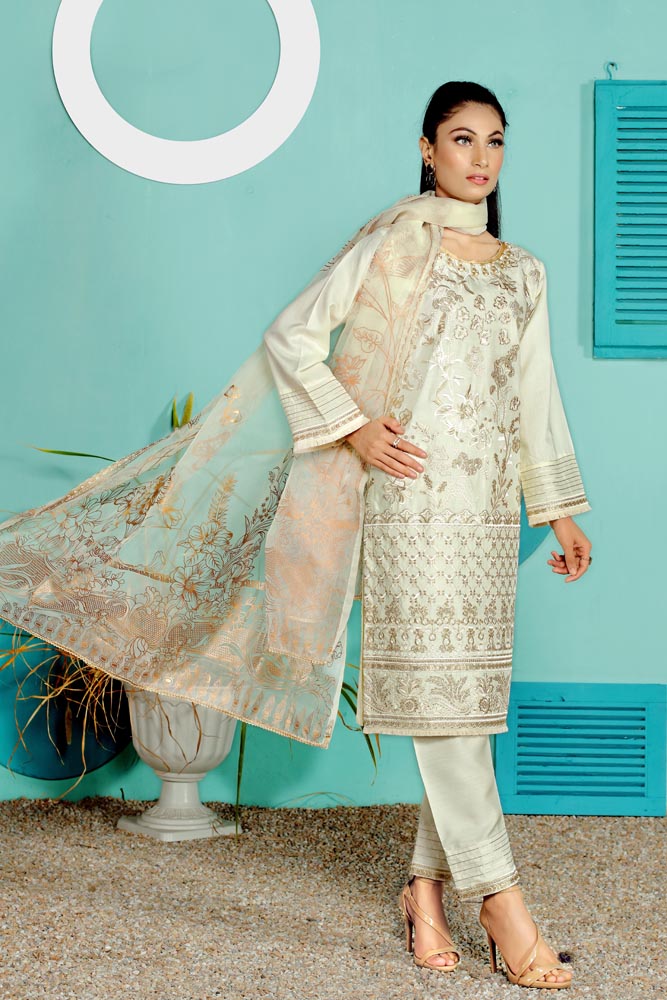 Readymade Viscose Embroidered Suit-BS19