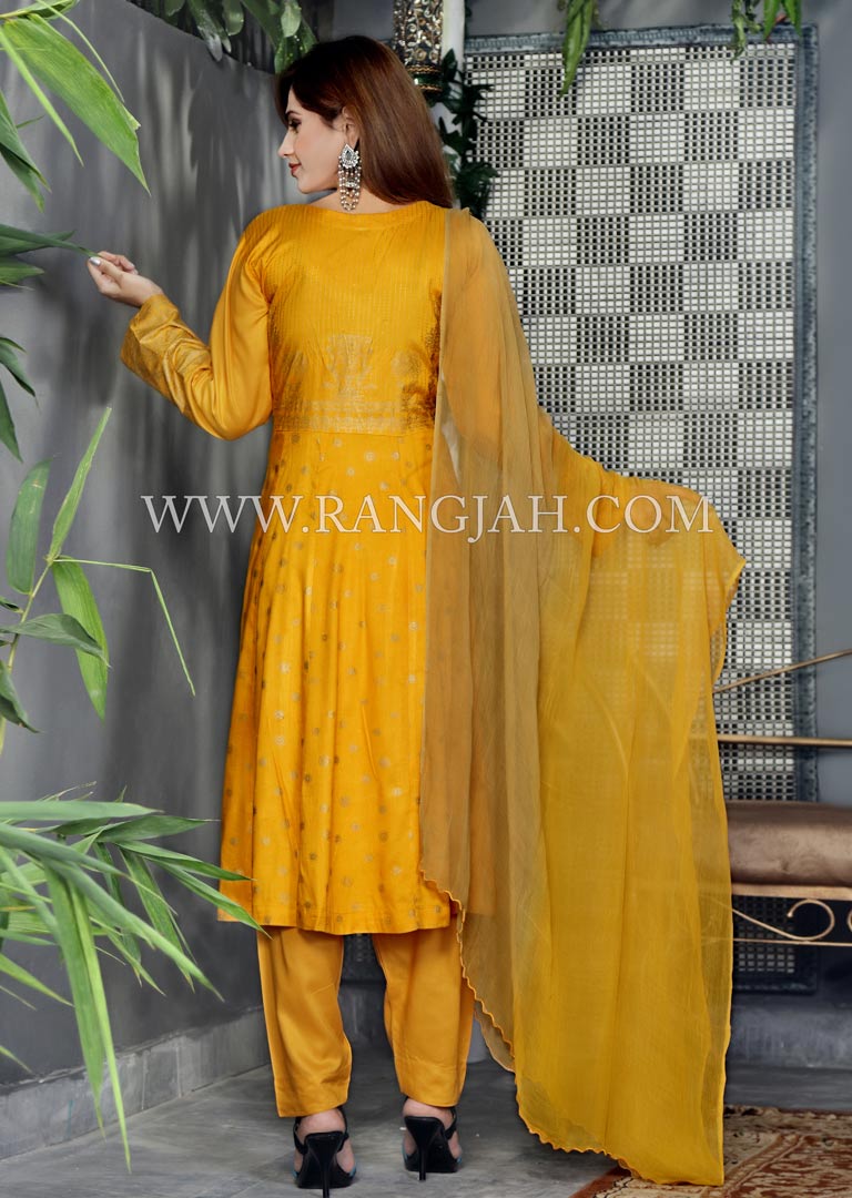 Readymade Linen Embroidered Suit-RA10 - Rang Jah
