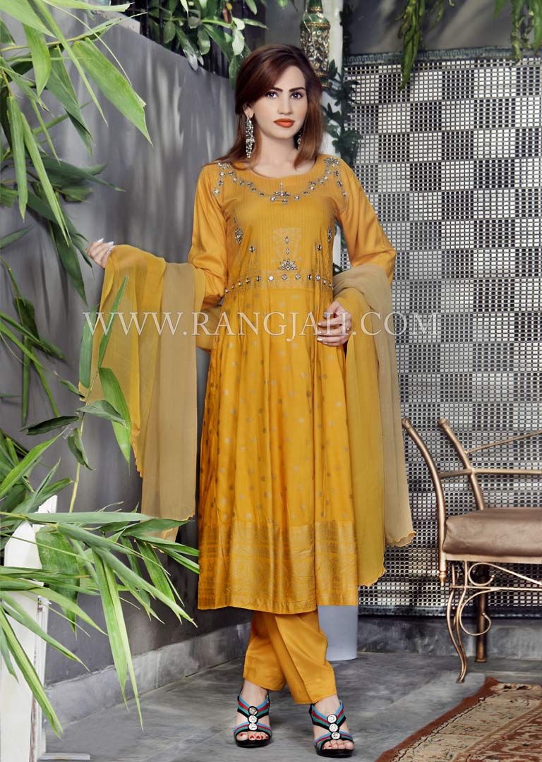 Readymade Linen Embroidered Suit-RA10 - Rang Jah