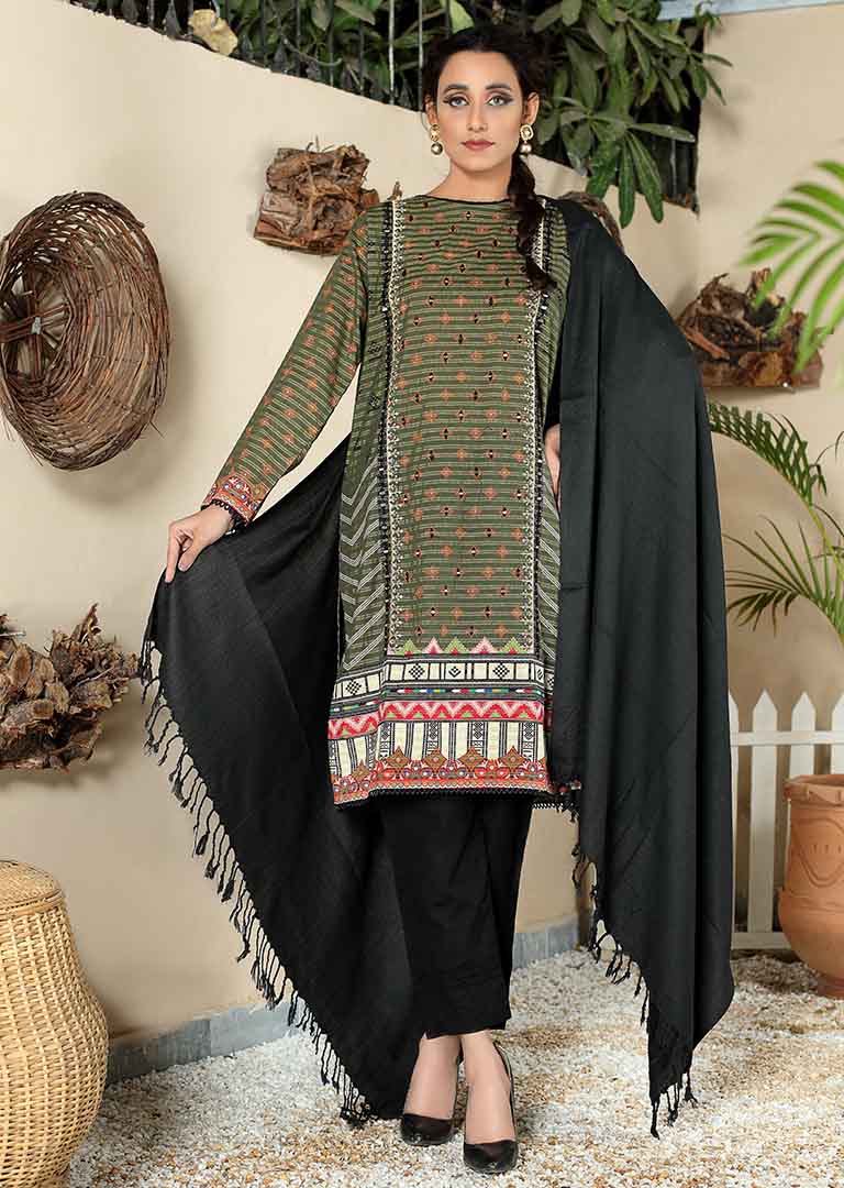 Readymade Khaddar Wool Shawl Suit-MD12 - Rang Jah