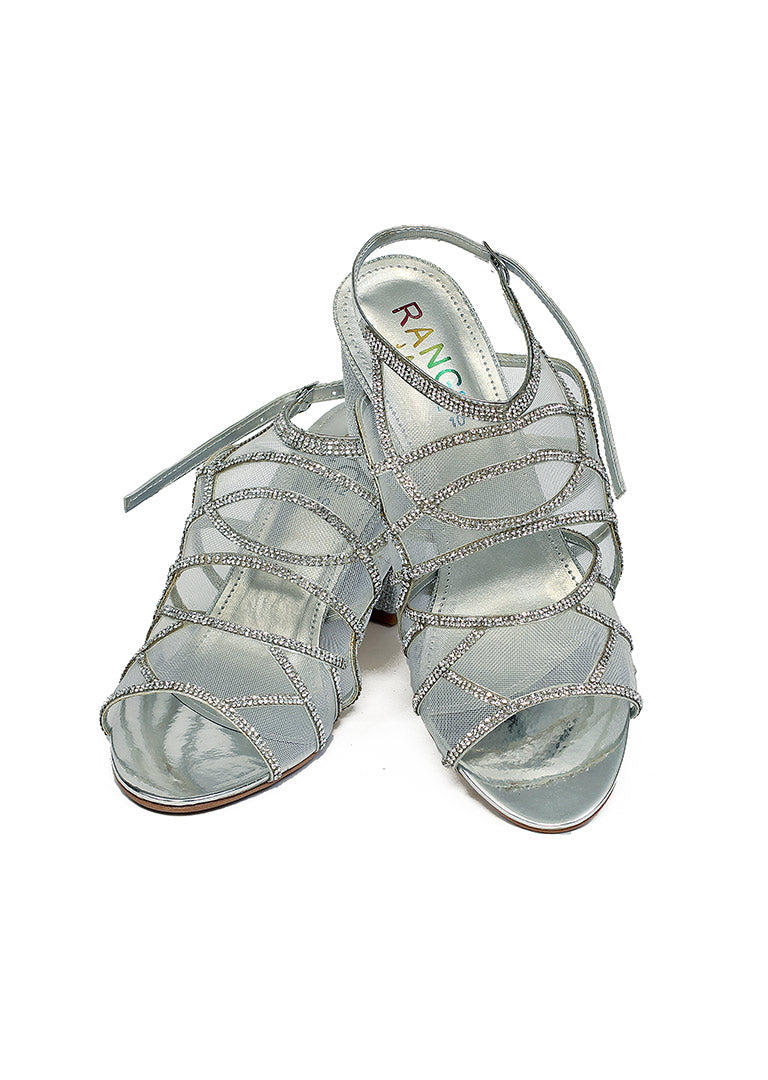 Silver Color Formal Sandals-RS1 - Rang Jah