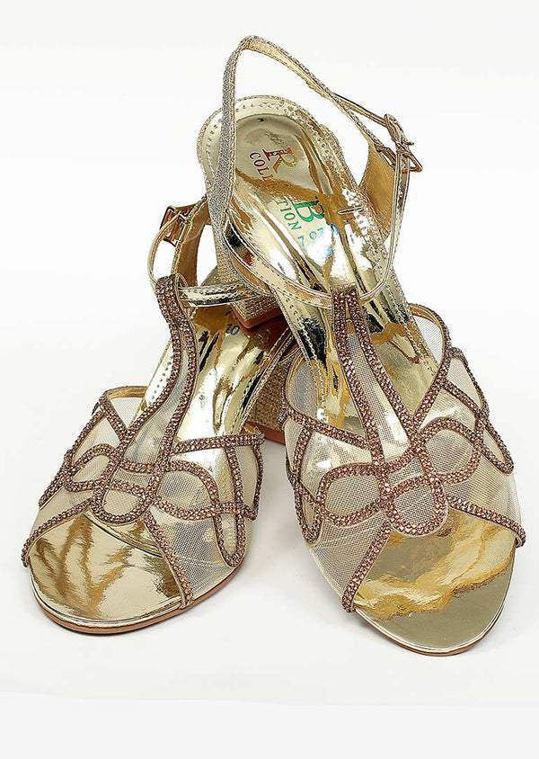 Golden Color Formal Sandals-RS5