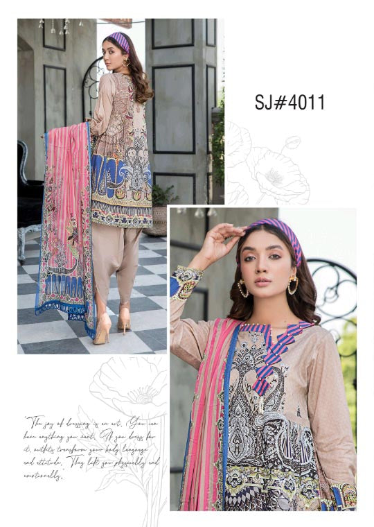 Readymade Embroidered Lawn Suit-SJ11 - Rang Jah